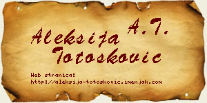 Aleksija Totošković vizit kartica
